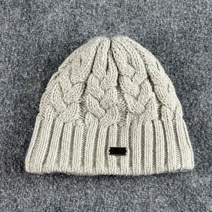 Under Armour Beanie Hat Cable Knit Cream Fleece Lined Winter OSFA Women